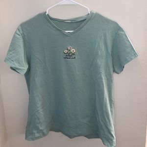 Green Top with small floral design